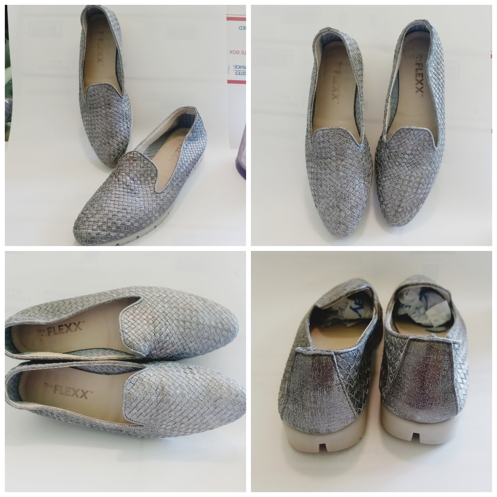THE FLEXX  WEAVE SILVER POINT SHOES WOMEN'S SZ 7.5